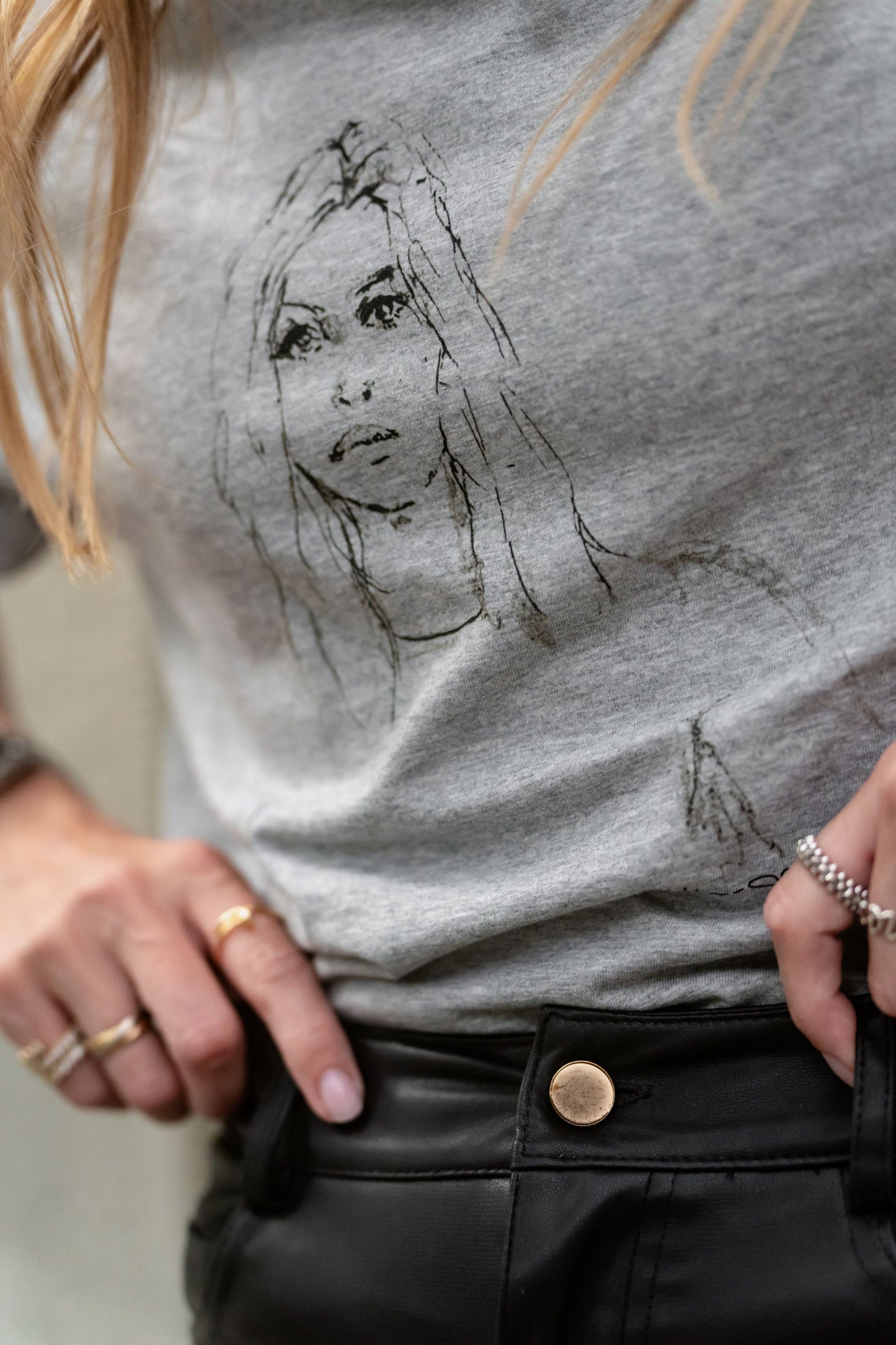 T-Shirt Print "grey/black"