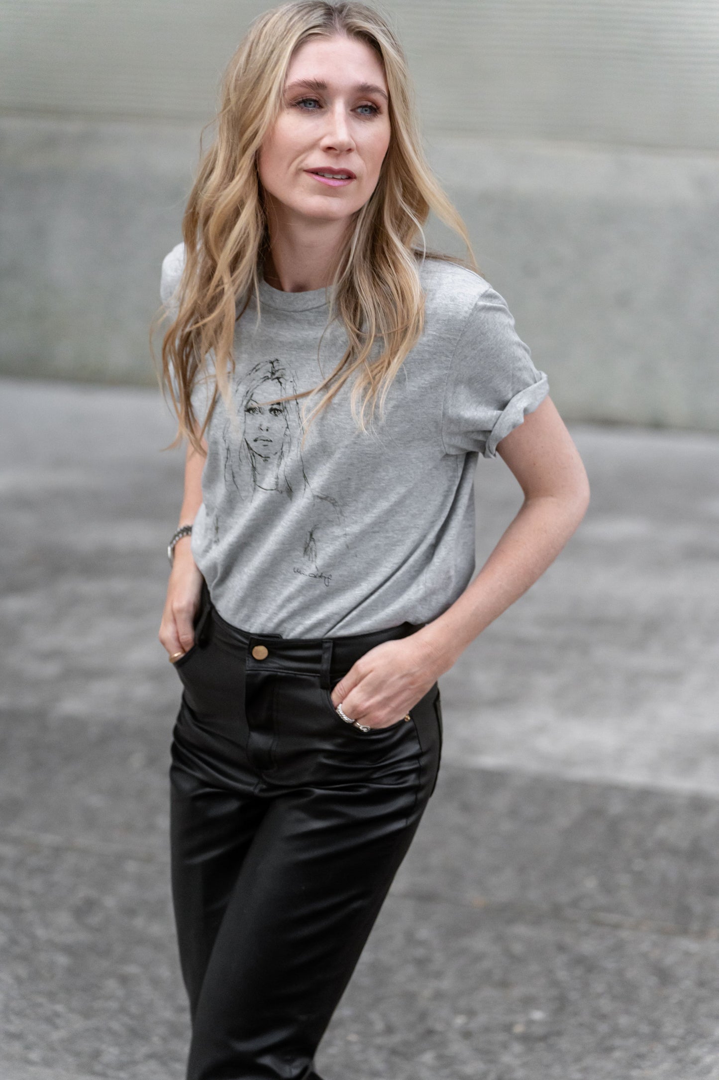 T-Shirt Print "grey/black"